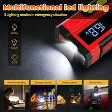 4000mAh High-Power Portable Car Jump Starter - Fast Charging, 12V/5000A 10L GAS Sel Auto Battery Booster, Emergency Ignition, Multi-Device Compatible With Cars, Motorcycles, Trucks, SUVs With Emergency Hammer & LED Flashlight - Multicolor - View 11