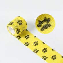 1/2/4 件自粘宠物绷带，粘性兽医绷带，无纺布胶带，适用于狗腿、爪子和伤口，0.98 英寸宽/177 英寸长绷带，多色爪印设计，透气包装胶带，适用于宠物狗和猫，耐用运动保护绷带