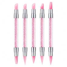 Double-Ended Silicone Nail Art Pen Press Wand Is A Multi-Functional Nail Art Tool For Applying Carved And Toning Glue - Pink - View 1