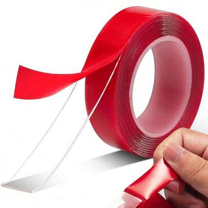 Heavy Duty Double Sided Tape - Clear Acrylic Adhesive For Carpet Fix, Home Office Wall, DIY Crafts, Posters, LED Lights