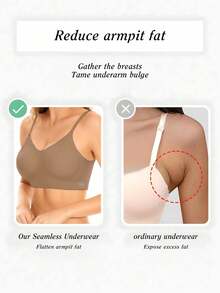 女士无痕露背文胸，无肩带文胸，夏季文胸，婚纱文胸，新娘内衣，3种肩带可选，无缝透气，可调节肩带，轻盈舒适，透气性佳，适合婚礼、正式礼服、吊带裙，A/B罩杯 - 咖啡棕 - 查看 6