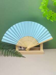 10pcs Summer Essential Handheld Fan Plain Paper Fan Blank Painting White Colorful Folding Fan Handmade Craft Materials Hand Fan Cooling Fan Wedding Decoration Rave Accessories - Multicolor - View 13