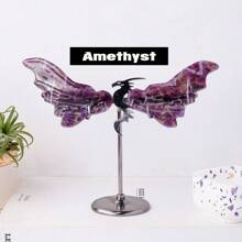 Artisan-Carved Rock Crystal Dragon Wings In Flight: Elegant Home/Office Decor | Perfect Romantic Gift For Christmas & Milestones