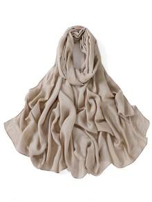 1条女士纯色细边围巾，休闲透气头巾，百搭披肩式头巾，四季皆宜。 - 彩色 - 查看 22