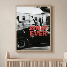 1幅Y2K时尚黑白印花帆布墙画海报，风格时尚酷炫，适合客厅、公寓、青少年房间、宿舍等场所，可作为送给她的礼物，可选无框或有框。 - 彩色 - 查看 4