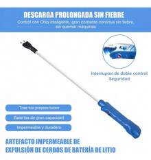 Chicharra Eléctrica Arreadora Recargable Ganadera De 108cm - Azul - Ver 5