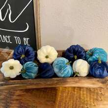 NetHong 12Pcs Fall Artificial Pumpkins Fake Velvet Pumpkin Autumn Halloween Party Decor - Multicolor - View 6