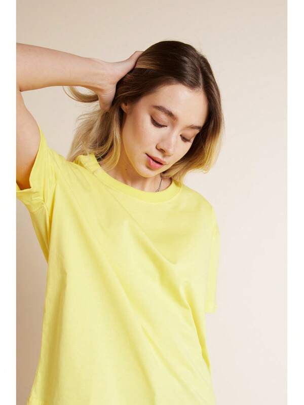 Women's Summer Solid Color Round Neck Loose Casual T-Shirt