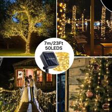 1pc Solar Fairy Lights Outdoor Solar String Lights For Outside Waterproof, 8 Modes Copper Wire Twinkle Lights For Christmas, Garden, Patio, Fence, Balcony ,Patio ,Christmas Tree Wedding Party Decoration(Warm White/Multicolor/White/Red/Pink/Blue) Fall Decor Christmas Decor House Decor Outdoor Decor Christmas Decor Christmas Gift Thanksgiving Christmas Tree Decor Ornaments Christmas Light Bedroom Decor Home Decor Party Decor Holiday Festival Room Decor
