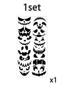 1 套万圣节南瓜表情贴纸、万圣节派对装饰贴纸、不给糖就捣蛋派对礼品、用于墙面装饰的搞笑表情贴纸、万圣节杯贴，适用于万圣节派对和主题派对装饰家居装饰万圣节装饰房间装饰秋季装饰 - 彩色 - 查看 10