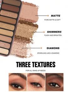 HANDAIYAN 9-Color Eyeshadow Palette, Earth Tone, Shimmery, Multi-Purpose Eyeshadow Palette, Suitable For Halloween, Christmas Makeup Parties, Autumn/Winter, Campus Essential, Vacation, Travel, Camping And Other Occasions - Multicolor - View 5