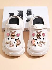 2025 New Style Kids' Gold Rabbit Hollow Anti-Slip Slide Sandals, Summer Beach Slippers For Toddler Boys Girls