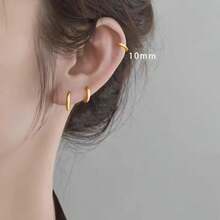 5 Pairs Elegant Minimalist Stainless Steel Hoop Earrings Set, Suitable For Women, Fashion Small Cartilage Helix Piercing Earrings, Suitable For Daily And Party Wear