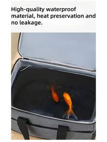 1件黑灰色户外大容量野餐包防水冰包单肩背保温包便携饭盒包 - 彩色 - 查看 6