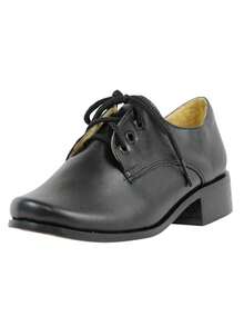 Zapato Escolta Escolar Piel Suela Cosido Antiderrapante Kuali Shoes - Negro - Ver 3