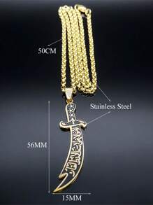 Sword Shape Hollow Pendant Gold/Silver/Black Color Stainless Steel Sword Necklace Fashion Gorgeous Gifts For Men And Women