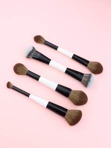 4件套多功能化妆刷套装，包含腮红刷、粉底刷、散粉刷、高光刷、遮瑕刷，适合女孩和女士使用。化妆刷套装，化妆刷套装，化妆刷套装，全套化妆工具，化妆刷套装，化妆刷套装，化妆礼盒套装 - 黑與白 - 查看 4