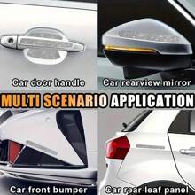 6-Piece Set Of Pink And White Car Exterior Door Handle Protective Cover - Shiny Crystal Sticker! Add A Touch Of Decoration To Your Car!