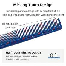 6 件套理发梳，沙龙专业理发梳，带凹槽的理发顺发梳，返校、旅行度假必备品，女士发饰 - 彩色 - 查看 4