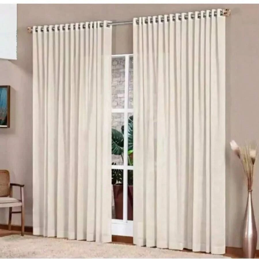 High Standard Flame Voile Linen Gauze Curtain 3.00x2.80m Impeccable Finish For Living Room Bedroom Office Clean Super Chic Environment - 香檳色 - 查看 1