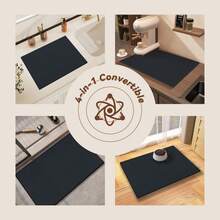 1 Tấm thảm lau bát đĩa màu trơn, Tấm thảm máy pha cà phê silicon thấm nước chống trượt, Tấm thoát nước, Tấm thảm cà phê, Tấm thảm nhà hàng quầy bar, Tấm thảm cho thú cưng, Tấm thảm đựng đồ ăn, Tấm thảm phòng tắm, Đồ trang trí mặt bàn, Đồ dùng nhà bếp - màu đen - Xem 6