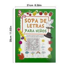Children's Spanish Word Search Puzzle Book, Fun Spanish Vocabulary Learning Workbook, Learning Toys For Kids, Interactive Toys For Teachers And Students - 彩色 - 查看 3