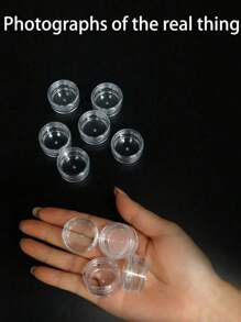 5 pièces - Boîte vide, boîte de rangement pour bijoux en poudre de diamant, boîte de maquillage pour ombre à paupières et rouge à lèvres, petit contenant cosmétique rond portable de voyage, bouteille de sous-emballage étanche, boîte à cosmétiques ronde, bouteille de sous-emballage ronde à paillettes, bouteille ronde pour ombre à paupières, poudre d'or et crème