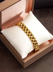 1 件不锈钢嘻哈情侣表带和手链，适合日常、节日、派对、装饰和佩戴 - 手鐲 - 查看 2