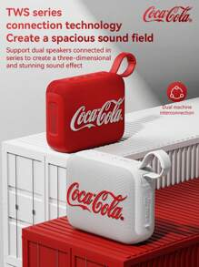 Coca Cola سماعة بلوتوث خارجية T21 ذات صوت محيطي 360 درجة محمولة وصغيرة الحجم