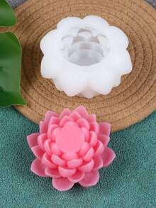 硅胶莲花模具，DIY蜡烛制作套装，婚礼装饰玫瑰蜡烛制作套装，情人节花卉硅胶模具，母亲节，生日礼物 - 不对称设计 - 白色 - 查看 13