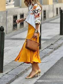 女士休闲宽松长袖印花衬衫，适合返校、万圣节、通勤、秋冬季