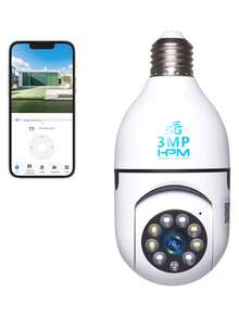 Bombilla LED Wifi Cámara Seguridad HD Foco 360° Exterior/Interior+Socket Color Blanco 1080p visión nocturna incluida camera - Tipo de Enchufe A USA (110-127V) - Ver 1