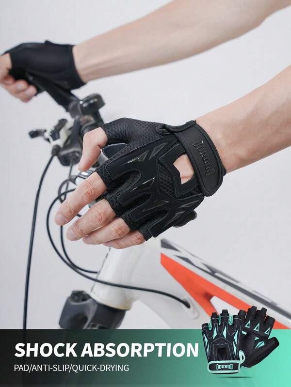 GOUNOD GOUNOD 1 Pair Half Finger Cycling Training Gloves For Men Women With Silicone Thicken Palm Guard Pad Suitable For Outdoor Activities, Fitness, Biking.
