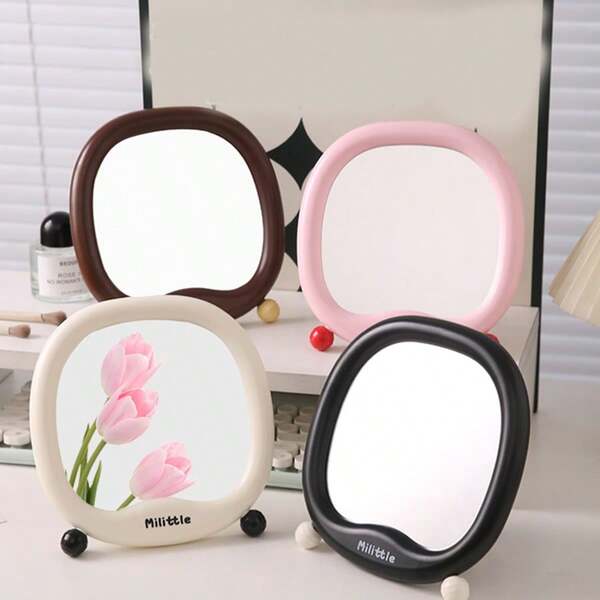 1 pièce Miroir de maquillage de table, miroir de vanité pour femmes, étudiants, bureau, dortoir, miroir haute définition sur pied