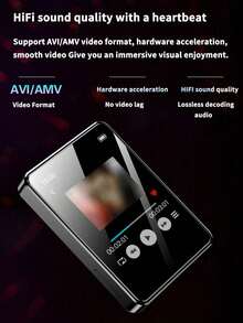 Lecteur MP3 Maxto, prend en charge une carte mémoire 64 Go/Mini baladeur MP3 portable MP4/Enregistreur/Radio FM/Écran couleur 1,8"/Lecteur de livres électroniques, convient aux étudiants et aux sportifs