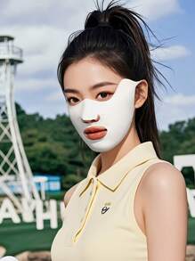 1 件女士夏季薄冰丝面罩，户外骑行运动高尔夫透气耳挂式面罩