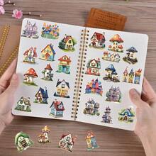 SCXXBSW 50pcs Transparent PET Stickers Fairy Tale Houses, DIY Decorative Luggage, Guitar, Notebook, Creative And Fun Cartoon Waterproof Stickers - Multicolor - View 4