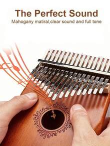 1pc 17-Key Kalimba Thumb Piano - Handmade Wooden Instrument For Anxiety Relief - Portable Meditation Kalimba - Thumb Piano For Yoga Mindfulness Practice - Personalized 17 Key Musical Gift For Wedding Favors - 17 Key Vintage Carved Thumb Piano - Beginners And Professionals