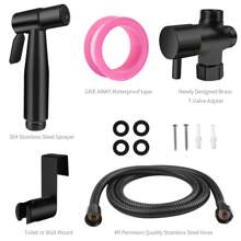 手持式马桶喷枪，不锈钢浴室喷枪套装，带防漏软管和两种水压，非常适合女性清洗、清洁布尿布、婴儿洗澡和宠物淋浴，符合美国/英国标准，浴室配件及工具