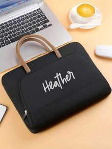Customized And Personalized Halloween Text Name Computer Bag, Large Capacity Portable Computer Bag, Daily Fashionable Multi-Functional Computer Bag, Simple Customized Briefcase, Suitable For Commuting, Shopping, Business Trip, Vacation, As A Gift For Father, Mother, Sisters, Brother, Friend, Couple.