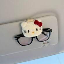 Sanrio Super Cute Kitty Car Glasses Clip, Sunglasses, Sunglasses Storage Wonder, Sun Visor, Glasses Stand, Magnetic Attraction