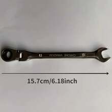 6-32mm Adjustable Head Ratchet Wrench Set, Combination End Wrench Set, Aluminum Alloy Hand Tool Kit, Ratchet Wrench Set [Flexible Head Ratchet Wrench] Chrome Vanadium Steel Flexible Head Ratchet Wrench Set | Combination Wrench Set, Mechanical Manual Tool Socket Wrench Ratchet Wrench Set, Metal, No Electricity Required, No Battery Needed - Black - View 8