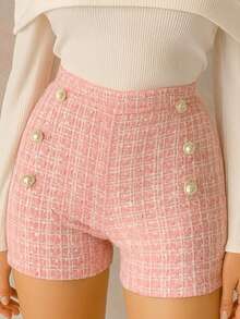 SHORT TWEED PERLAS - Rosa Pálido - Ver 1