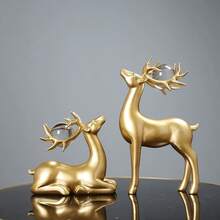 Um Par, Bola de Cristal Rena Geradora de Dinheiro, Rena Fofa sob a Árvore de Natal, Decoração de Lareira, Decoração de Casa, Decoração para Quarto, Escritório e Sala de Estar, Presente de Aniversário, Decoração de Natal, Presente de Véspera de Natal