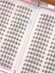 LIMEIKAI 384 件易于粘贴的向日葵簇状假睫毛书，适合女士 - 自然外观，大容量，D 卷曲，10-12 毫米长度睫毛簇，睫毛簇，单根睫毛，睫毛，假睫毛 - C - 查看 10