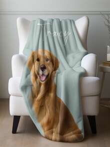 1 pieza Manta personalizada para mascotas, impresión de alta definición que no se desvanece, manta de prensa de calor súper suave de 280 g/m², se puede agregar el nombre/cumpleaños de la mascota, y es hipoalergénica sin irritación. - Multicolor - Ver 9