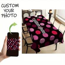 1 Pc Customized Photo Barbecue Grill Bar Tablecloth - Personalized Photo, Polyester Rectangular Tablecloth, Suitable For Parties, Birthdays, Weddings, Anniversaries, And Events - Multicolor - View 2