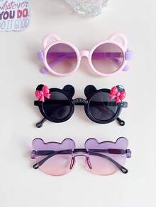 1/2/3/4件套 男女童可爱漂亮小熊蝴蝶结眼镜 3款套装 儿童宝宝时尚眼镜 返校礼物 - 彩色 - 查看 20