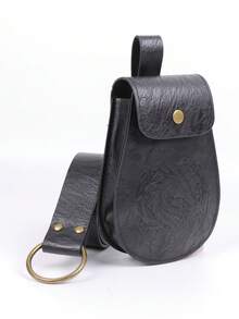 2pcs/Set Medieval Dragon Embossed Faux Leather Belt Pouch - Renaissance LARP & Cosplay Waist Bag - Multicolor - View 6