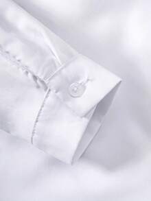 经典休闲学院风格白色长袖衬衫，适合男孩 - 派对、表演、选美等正式活动。 - 白色 - 查看 7